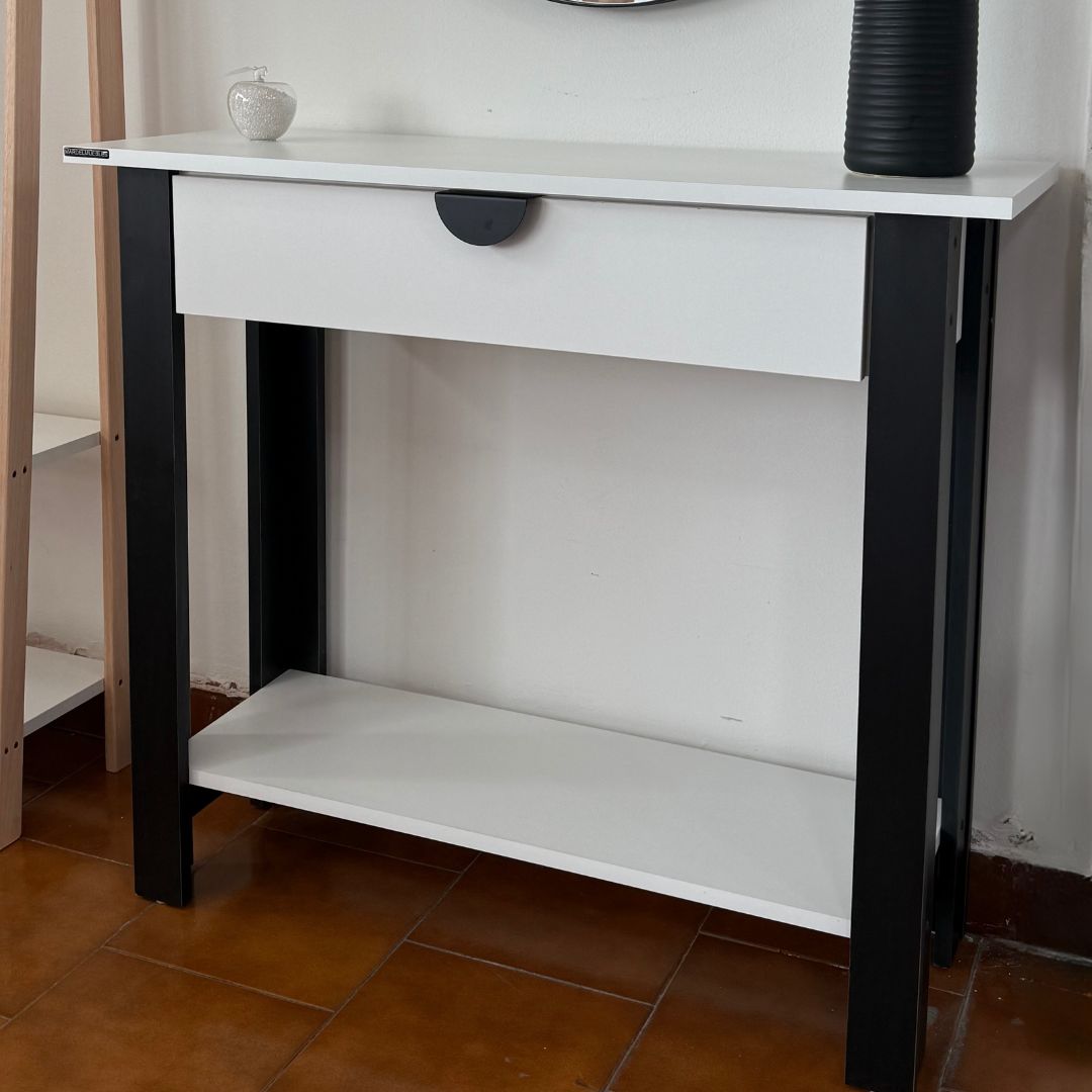 RECIBIDOR CON CAJON BLANCO Y NEGRO - Imagen 3