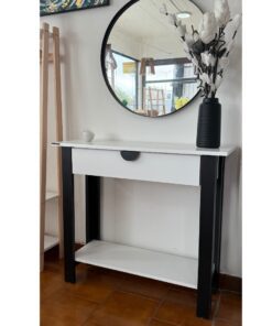 RECIBIDOR CON CAJON  BLANCO Y NEGRO